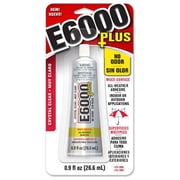 E-6000 570110 Plus Industrial Strength Adhesive, Clear, 0.9-oz. - Quantity 6