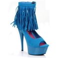 thumbnail image 1 of E-609-Aponi, 6" Heel Womens Platform open toe pump w/ Fringe. 12 / Black, 1 of 2