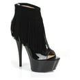 thumbnail image 1 of E-609-Sonoma, 6" Platform ankle Womens boot w/ Fringe. 11 / Black Velvet, 1 of 2
