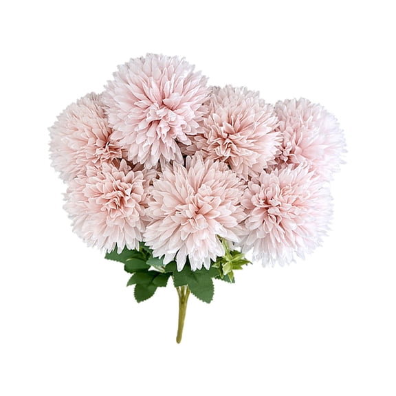 E 7 Head Artificial Button Mum Spray, Realistic Small Flower For Diy Craft And Vase, 12 Inch For Home Arrangement