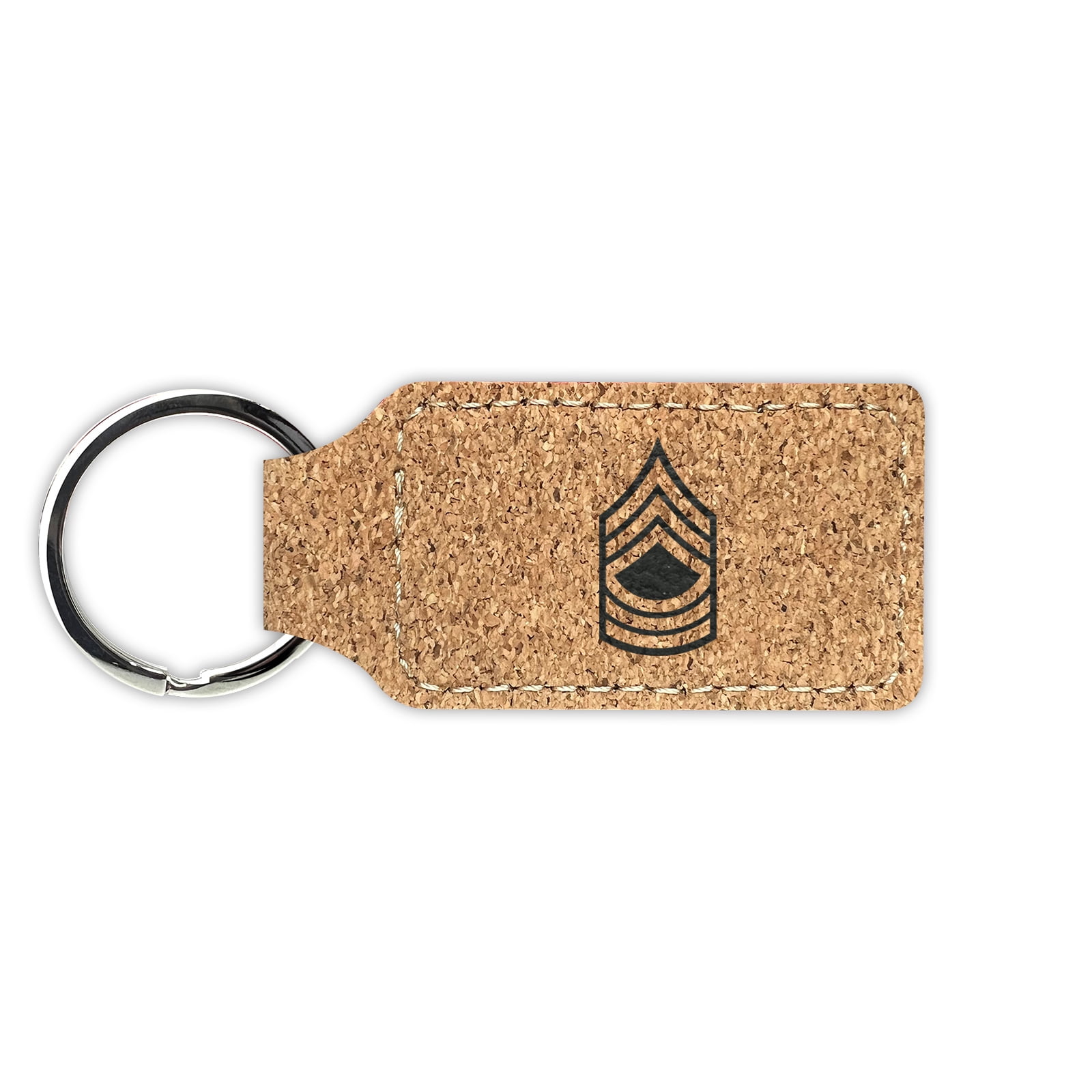 E-8 Master Sergeant Rank Keychain Leatherette Rectangle - Laser ...