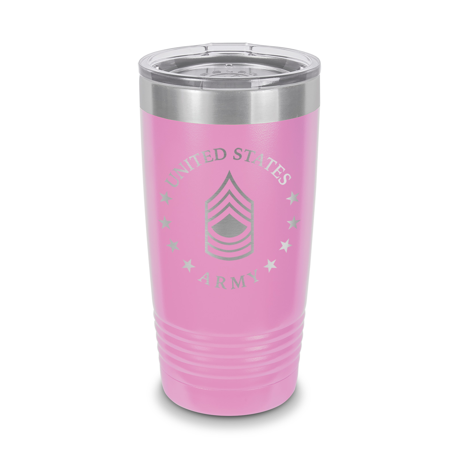 E8 Master Sergeant US Army Rank Tumbler 20 oz Laser Engraved w