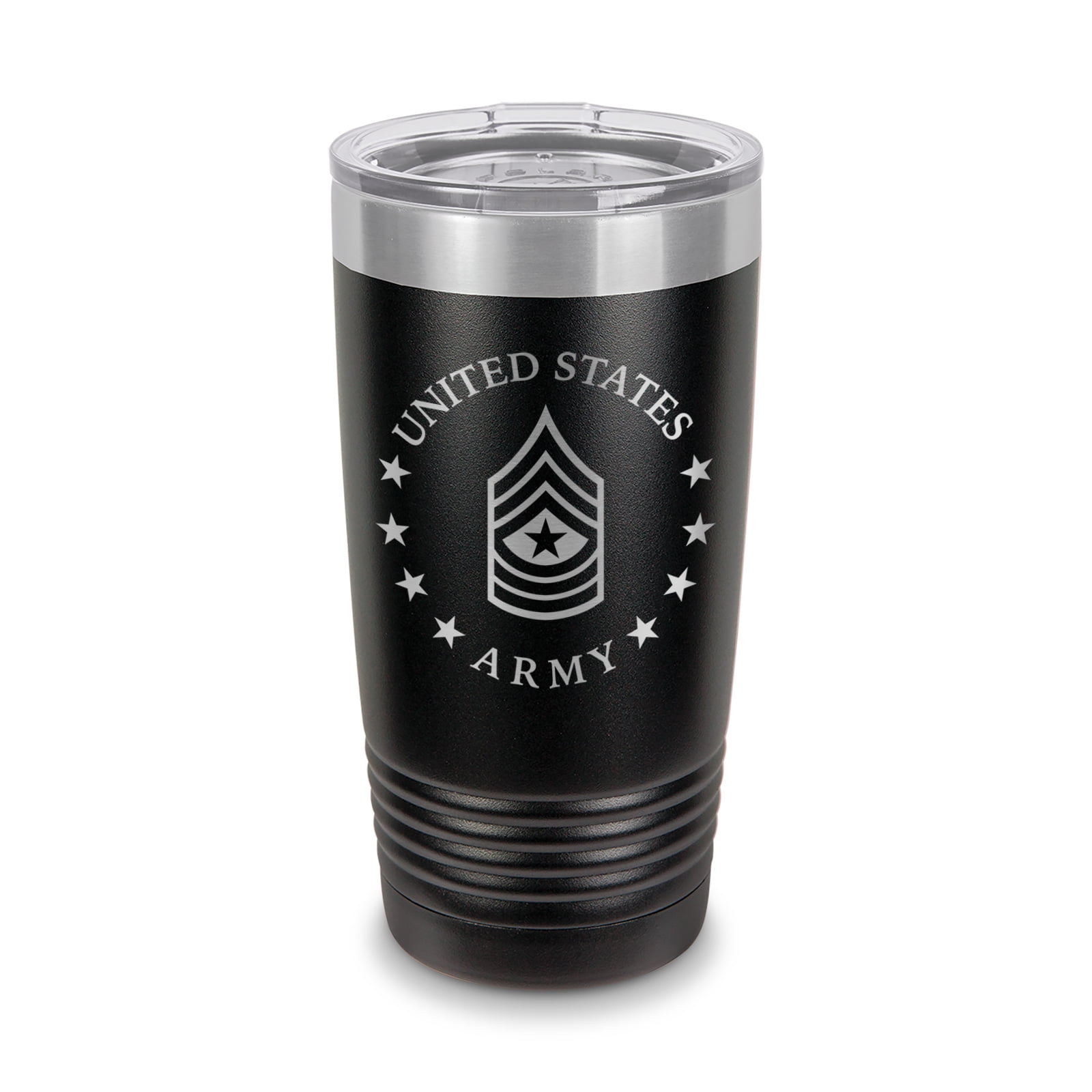 E-9 Sergeant Major US Army Rank Tumbler 20 oz - Laser Engraved w/ Clear ...