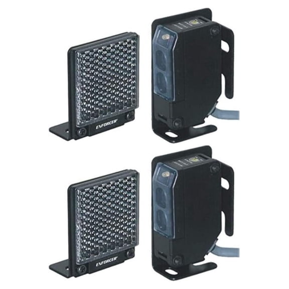 E-931-S35RRQ NIR Reflective Photoelectric Sensor (Pack of 2); For outdoors gates, garage doors, etc; Weatherproof (IP66) construction for indoor/outdoor usage; Adjustable sensing distance