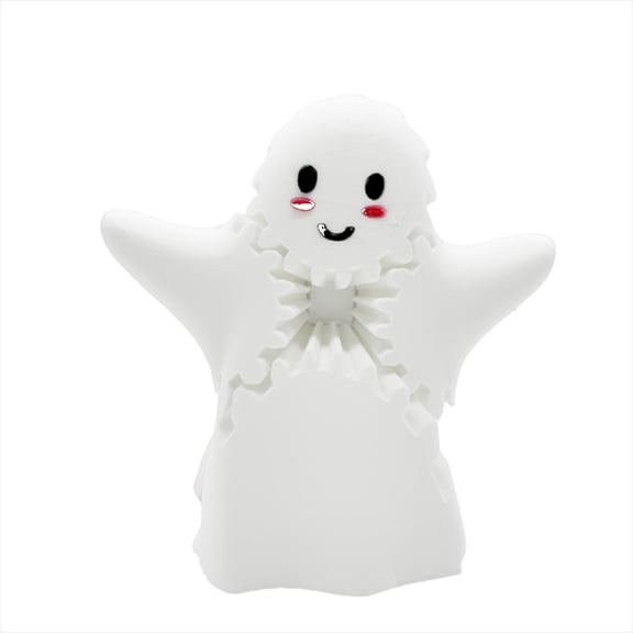 E Adorable Ghost Gear Cube 3D Printed Toy For All Ages Fun Collectible Design