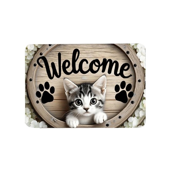 E Animal Series Printed Door Mat E 24X16 Inch Absorbent Non Slip Foot Mat For Bedroom Porch Hallway