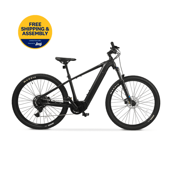 Ozark Trail M.2 Ridge+ 29" Electric Mountain Bike, Class 1 Mid-Drive, Large Frame, Fits Riders 5 ft 9 in-6 ft 3 in+, Black, Adult, Unisex