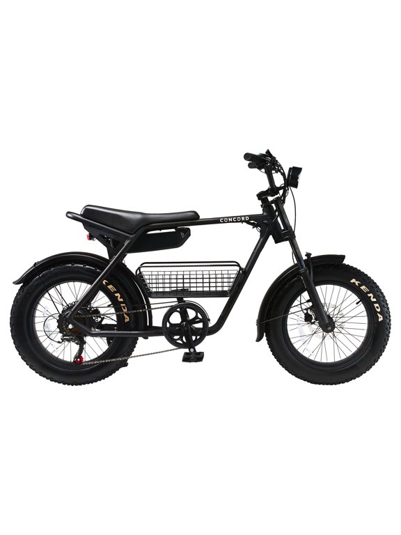 Voltic 20" Electric Moto Bike, 48V, Class 2, Black, Fits Riders 5'2"-6'2", Adult, Unisex