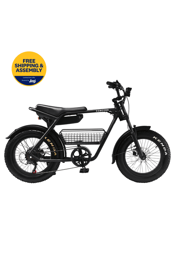 Concord 20" Voltic Electric Moto Bike, 48V, Class 2, Aluminum, Weighs 69 Pounds, Black, Fits Riders 5'2"-6'2", Adult, Unisex, Online Only