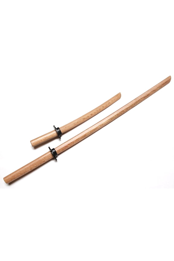 Natural Oak Bokken Long (40") and Short (21.5") Set | Wooden Sword Set for Training | Nito-Ryu Equipment