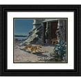 thumbnail image 1 of E. Baily Hilda 14x12 Black Ornate Wood Framed Double Matted Museum Art Print Titled: Tigers at a Temple Entrance, 1 of 5