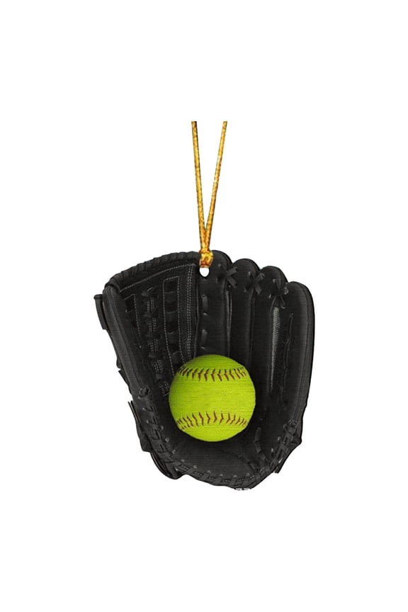 E Baseball Themed Acrylic Glove Hanging Ornament Sports Decor Size 3 Inch Perfect For Bag Charm Keychain Home Decor And Gift For Baseball Lovers