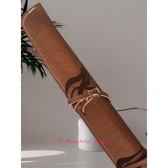 E-Beautiful People Leather Rifle Cover Scabbard 33" with Cheek Rest — Black