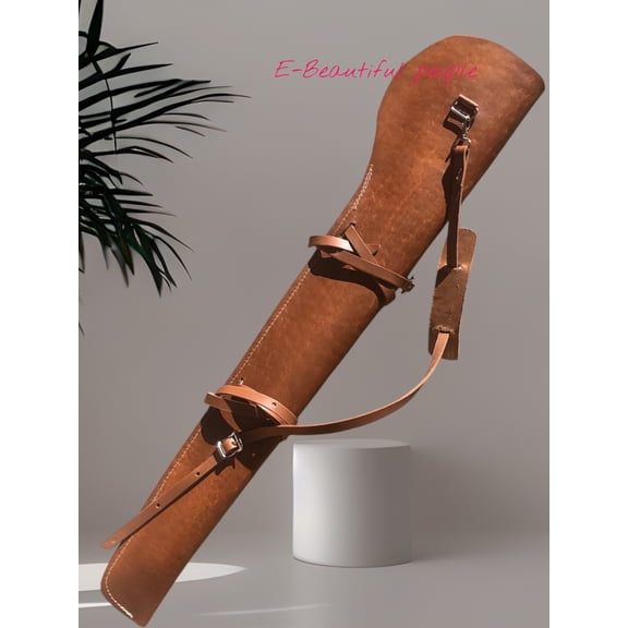 E-Beautiful People Leather Rifle Cover Scabbard 33" with Cheek Rest — Chestnut