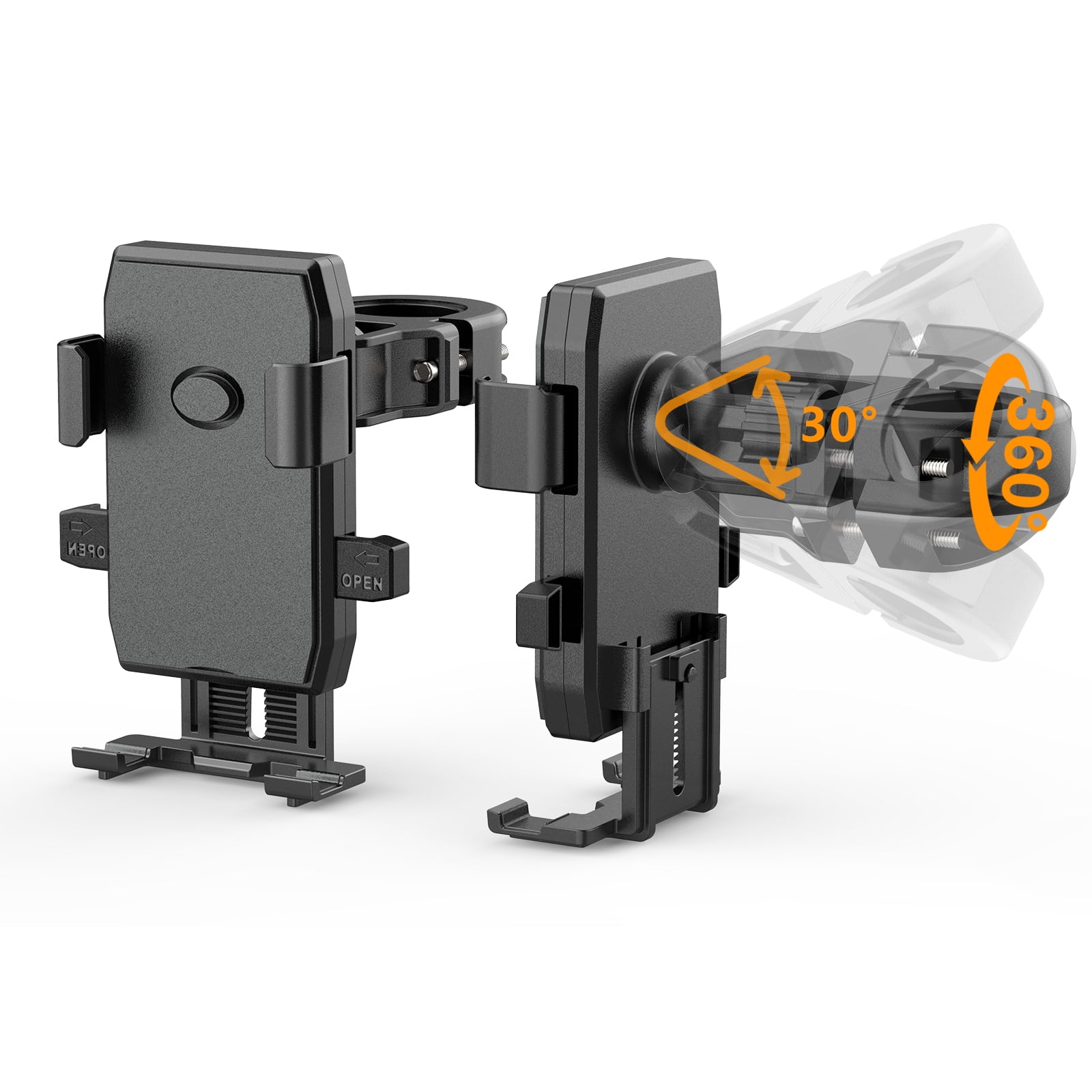 Bike & E-Bike Handlebar Phone Mount, 360° Rotatable, Universal for 5.0-7.0 inch Smartphones, Anti-Shake Silicone Protection