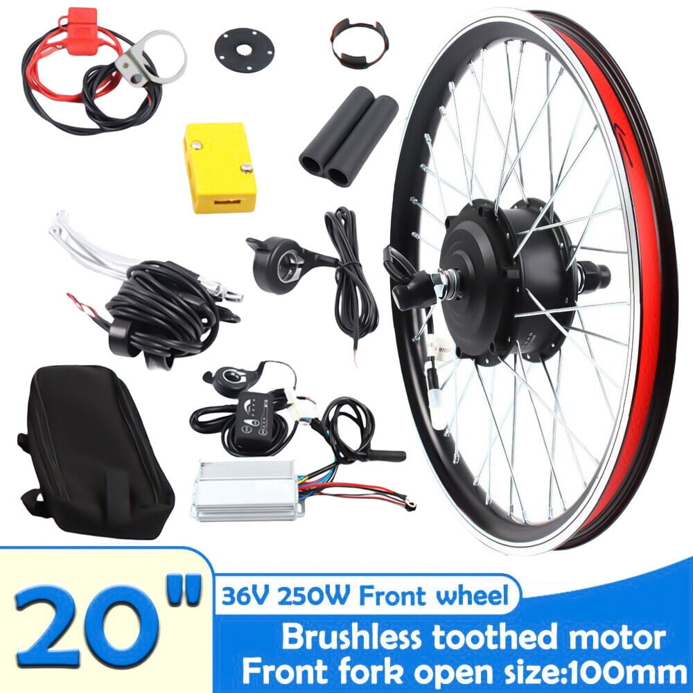 E-Bike Conversion Kit, 20'' 36V 250W Electric Bicycle Conversion Kits Front Wheel Powerful Brushless Toothed Motor Electric Bike Motor Kit for 20 Inch Bikes
