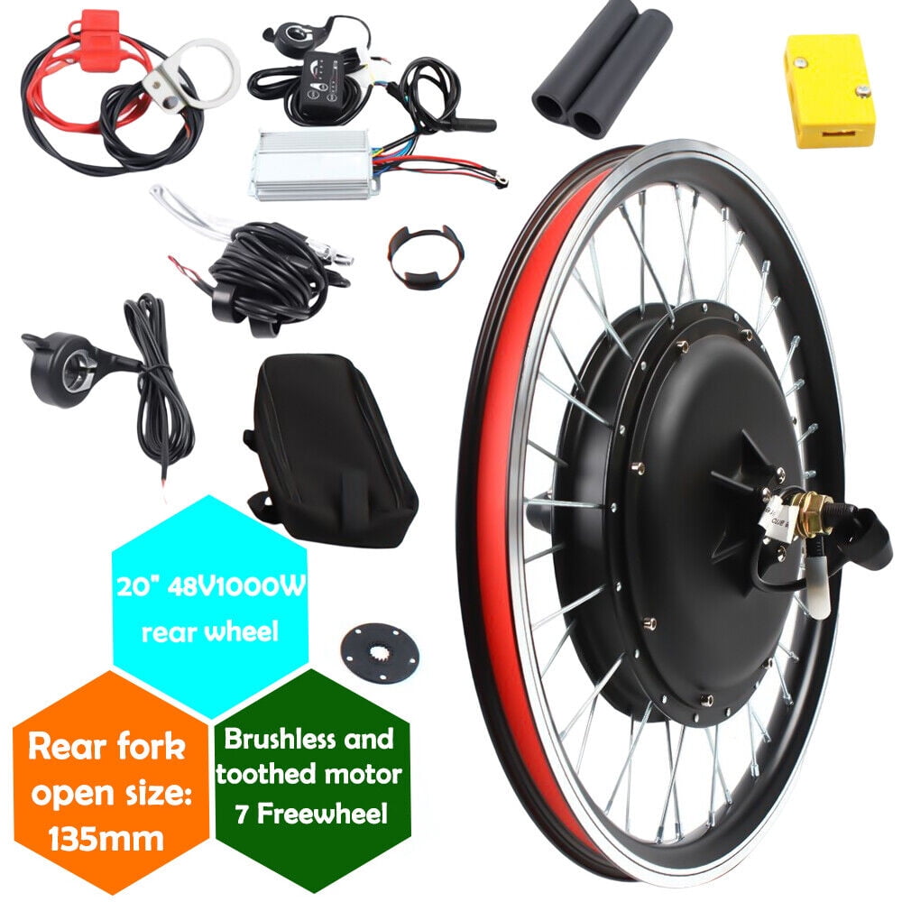 E-Bike Conversion Kit Electric Bike Motor Rear Wheel Kit 48V 1000W 
