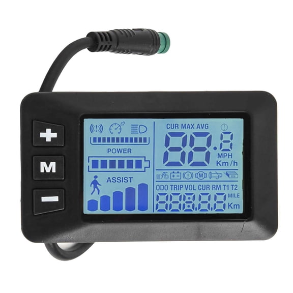 E Bike Display Ebike Screen GD01 Waterproof 5 Pin Electric Bicycle LCS Display Control Monitor for 24V 36V 48V E-Bike Replacement Part Controllers Speed Distance Battery Level Tracking