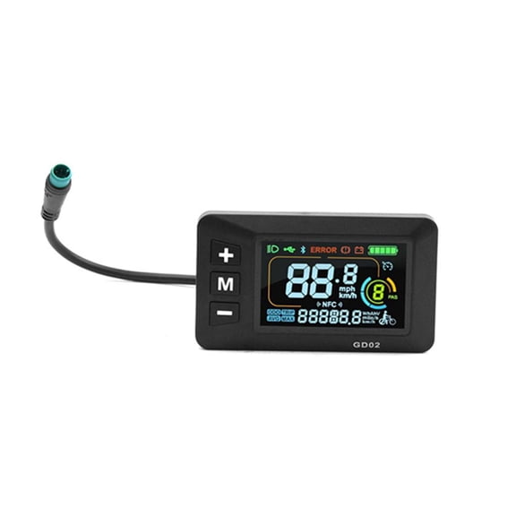E-Bike Display, LCD Screen for E-Bike, Universal 24V-60V Ebike Display with Waterproof 5-Pin Connector and Crystal Clear Backlit Screen for Speed Battery and PAS Monitoring