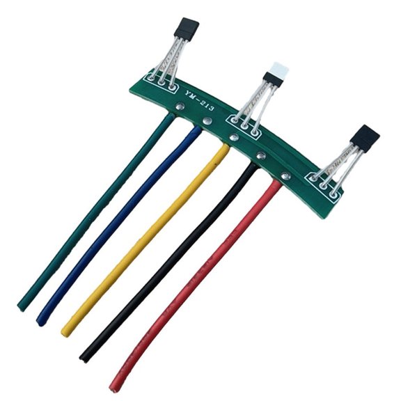 E-Bike Hall Sensor PCB Board with Cable, 120 Sine Wave Brushless Motor Sensor Module, for 3147 / 41F / 213 Series, Electric Bicycle Scooter Replacement Part, Green
