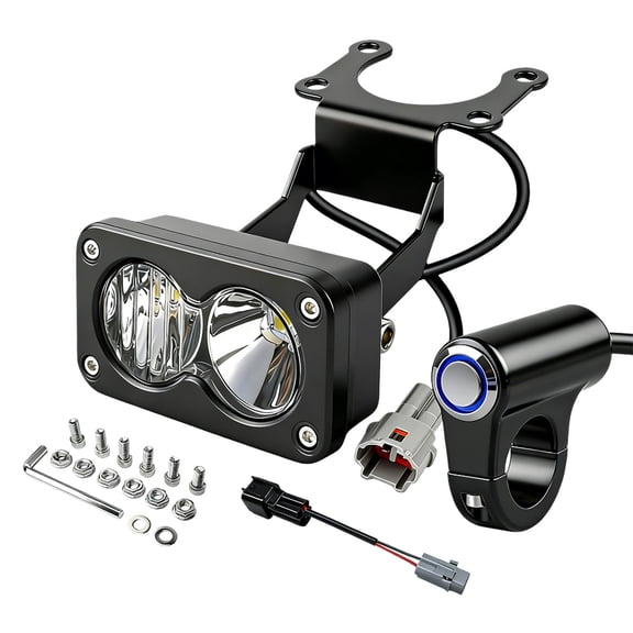 E-Bike Headlight with Control 20W LED 3-Pin Julet Connector Wide Voltage 12V-60V for Outdoor Cycling White