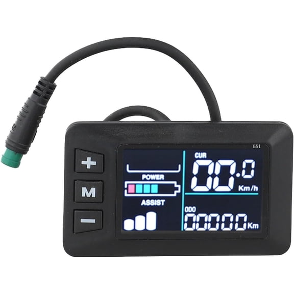 E-Bike LCD Display Computer - 24V 36V 48V Universal Compatible with UART Controllers, 5-Pin Waterproof Cable, Fits 22.2mm Handlebars for Electric Bicycle Conversion & Repair(XX)