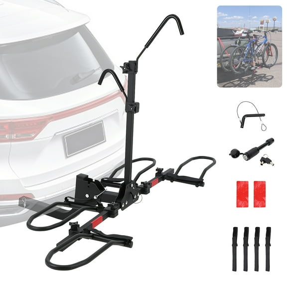 E Bike Racks For Tow Hitch 2 Bike,Heavy Duty Car Bike Racks For 2 Inch Receiver,Bike Carrier for Car SUV RV Truck,Foldable Bicycle Carrier Platform,Bicycle Transportation,180 lbs Capacity