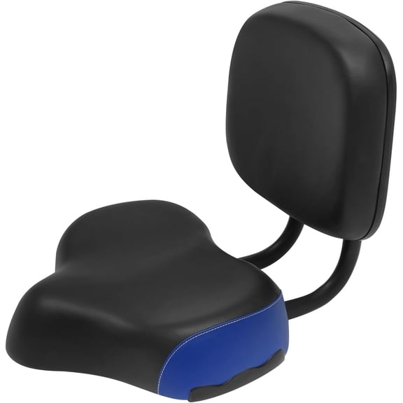 E Bike Seat with Backrest, Extra Wide Stationary Bike Seat Cushion, Electric Scooter Seats, Adjustable Height Wide Tricycle Saddle, Load-Bearing Capacity 220.46lbs