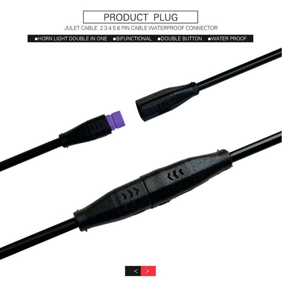 E-Bike Shaped Connector 2/3/4/5/6Pin Cable Waterproof Connector Signal Line Durable- And Easy Installation Plastic Material 2 Pin Female Fangkenuo