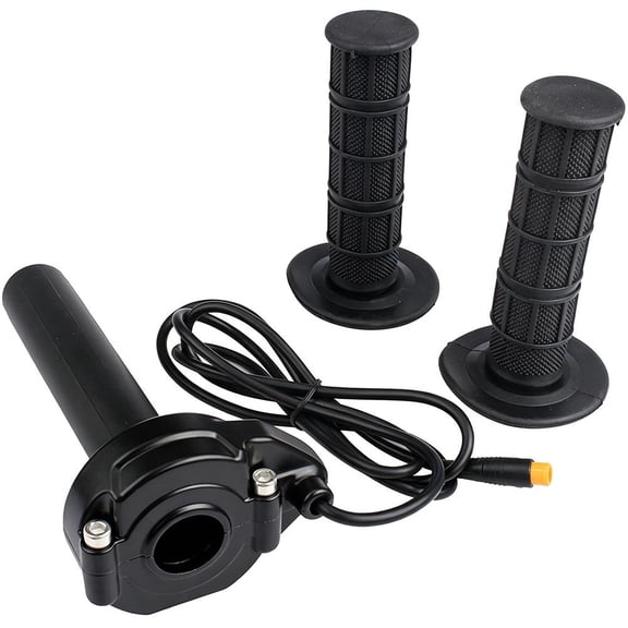 E-Bike Thumb Throttle Grip, 3-Pin Plug and Play Speed Control Handle for 22mm Handlebars, 12V-72V Electric Bike Scooter Accessory Kit