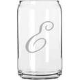 thumbnail image 1 of E Bix Script Monogram Etched 16oz Libbey Can Glass, 1 of 1