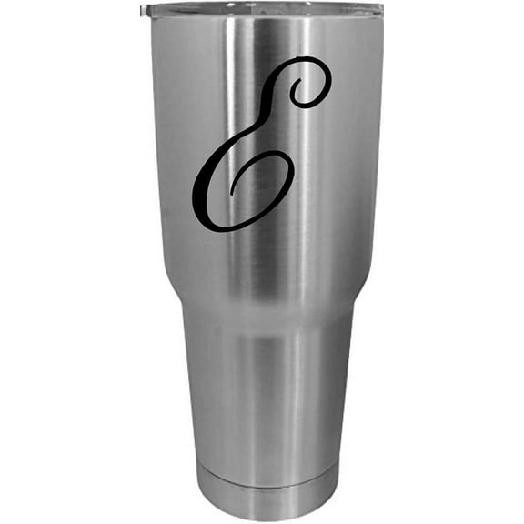 E Bix Script Monogram Etched 30oz Stainless Steel Tumbler