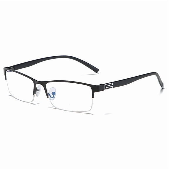 E Black Frame Glasses With Hard Case, Non Prescription Fashion Eyewear For Men Women, Uv Protection And Lightweight Design