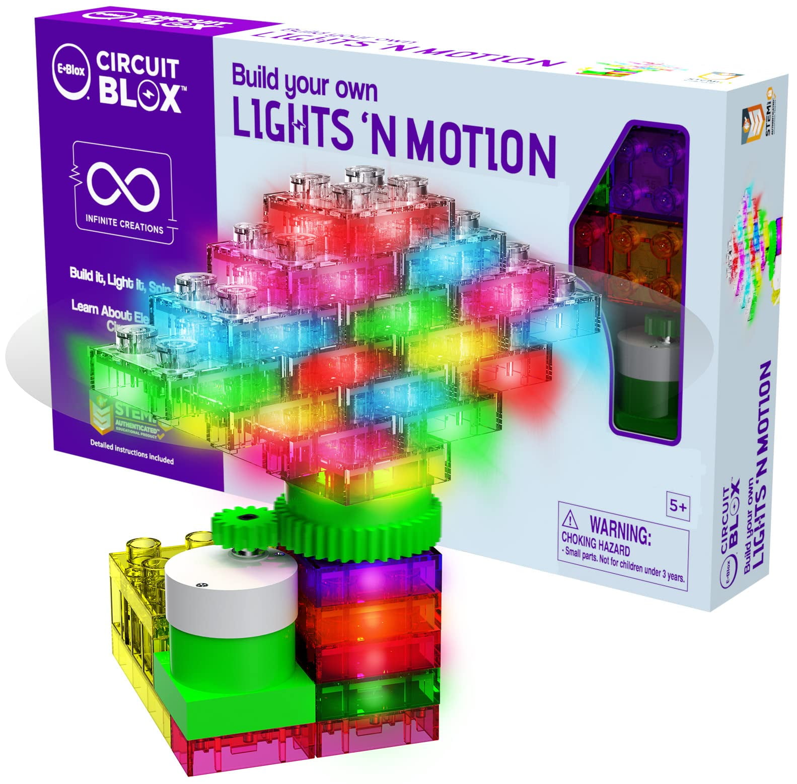 EBlox Building Blocks STEM MMF7 Circuit Kit, Build Your Own Lights ‘N