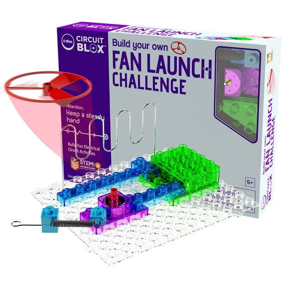 E-Blox: Circuit Blox: BYO Fan Launch Challenge - Wire Maze, Build Your Own, Brick Kit, Fun Electrical Circuit Activities, Block DIY STEM, Kids Ages 5+