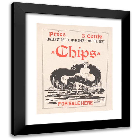 E. C. Burling 12x14 Black Modern Framed Museum Art Print Titled - Chips (1895)