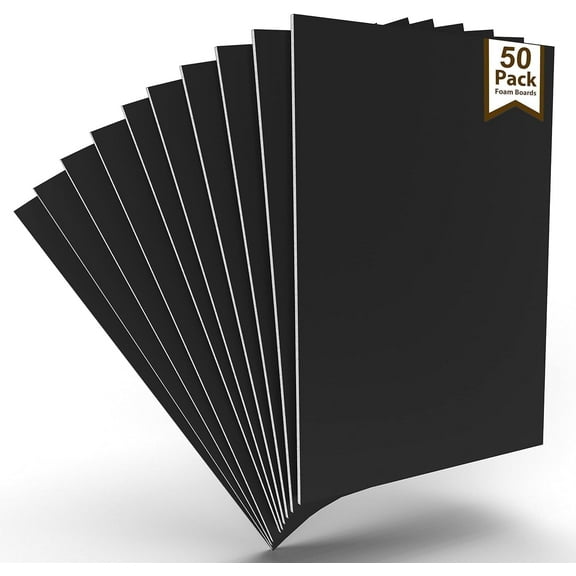 E-CLIPS USA Black Foam Boards 20”x30” Foam Core Boards for School & Office Use, 50 Pack