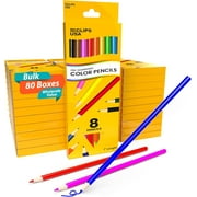 E-Clips USA Pre-Sharpened Colored Pencils, Bulk Color Pencil Set, 8-pc 80-pack
