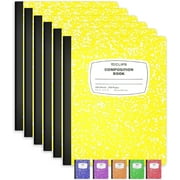 E-Clips USA 100-Sheet Wide-Ruled Hard Cover Composition Notebooks, Yellow, 6-Pack Bulk