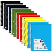 E-Clips USA 70-Sheet Graph Paper Notebook Quad Ruled Spiral Notebook, 8” x 10.5”, 12-Pack