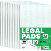 E-Clips USA 50-Sheet Quad-Ruled Legal Graph Paper Notebook with Glued Top Binding, 12-Pack