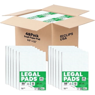 E-Clips USA 50-Sheet Legal Wide Ruled Paper Notepads with Chipboard ...