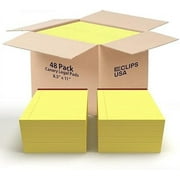 E-Clips USA 50-Sheet Legal Wide Ruled Paper Notepads with Chipboard Back, Canary Yellow, 48-Pack