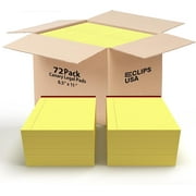 E-Clips USA 50-Sheet Legal Wide Ruled Paper Notepads with Chipboard Back, Canary Yellow, 72-Pack