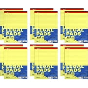 E-Clips USA 50-Sheet Legal Wide Ruled Paper Notepads with Chipboard Back, Canary Yellow, 12-Pack