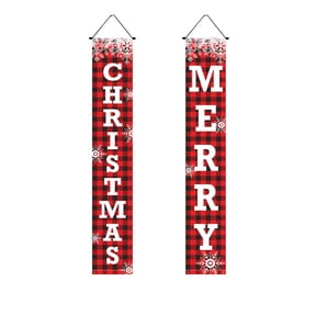 E Christmas Couplet Door Banner Customizable Party Decoration Holiday Door Cover Hanging Scroll Red And Gold Traditional Couplets For Festive Background Decor 70.87 Inches Long