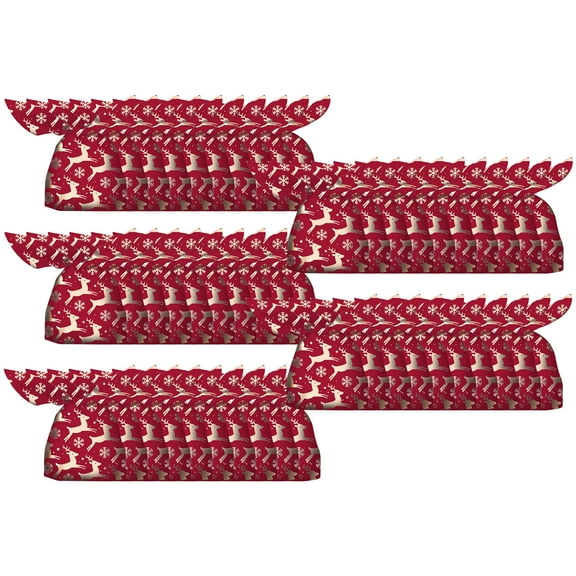 E Christmas Gift Bag Drawstring Aluminum Foil Bag With Reindeer Design 50Pcs For Holiday Presents Festive Season