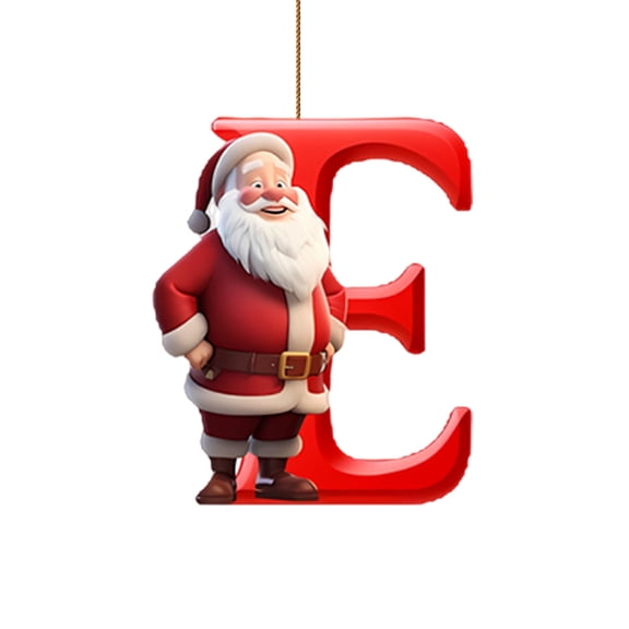 E Christmas Letter Pendant For Tree Decor 8Cm Size E Letter For Custom Ornaments Acrylic Construction