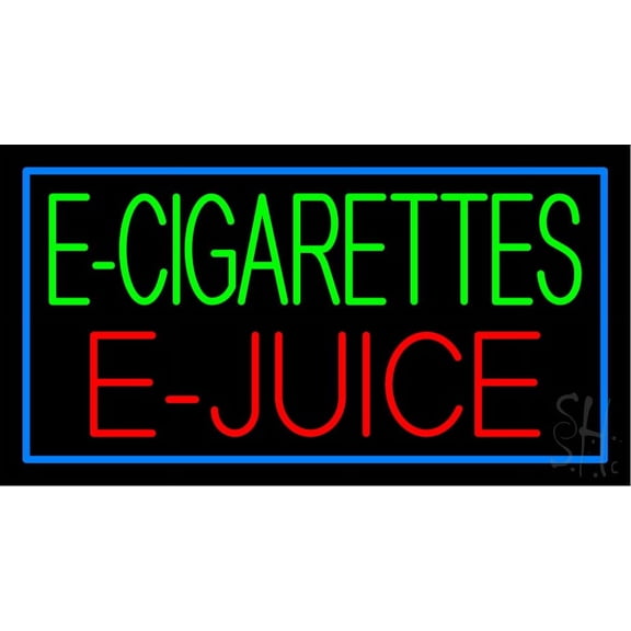 E Cigarettes E Juice LED Neon Sign 20 x 37 - inches, Clear Edge Cut Acrylic Backing, with Dimmer - Bright and Premium built indoor LED Neon Sign for Bar decor.