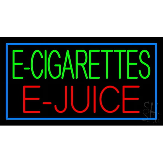 E Cigarettes E Juice LED Neon Sign 20 x 37 - inches, Clear Edge Cut Acrylic Backing, with Dimmer - Bright and Premium built indoor LED Neon Sign for Bar decor.